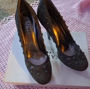 Studded Charcoal Grey Pumps Size 8.5